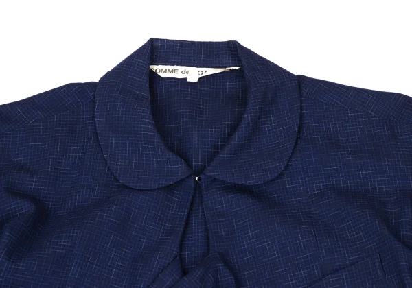 COMME des GARCONS Wool Check Woven Draped Shirt Dress K-169640_004