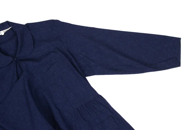 COMME des GARCONS Wool Check Woven Draped Shirt Dress K-169640_009