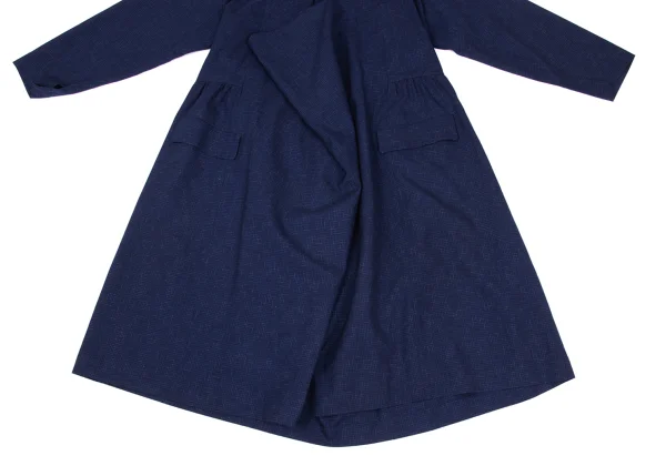 COMME des GARCONS Wool Check Woven Draped Shirt Dress K-169640_012