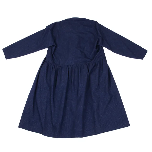 COMME des GARCONS Wool Check Woven Draped Shirt Dress K-169640_015