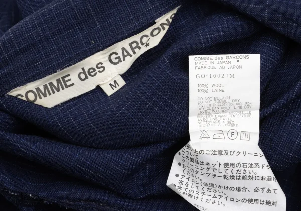 COMME des GARCONS Wool Check Woven Draped Shirt Dress K-169640_017