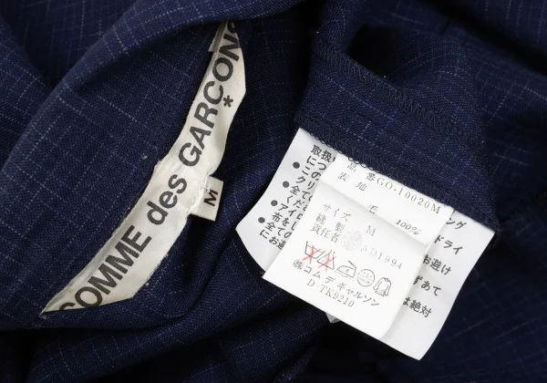 COMME des GARCONS Wool Check Woven Draped Shirt Dress K-169640_018