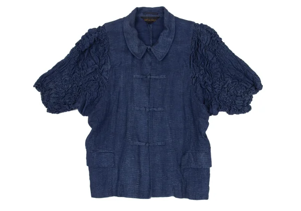 COMME des GARCONS Shirring Sleeve China Button Linen Jacket K-169642_002