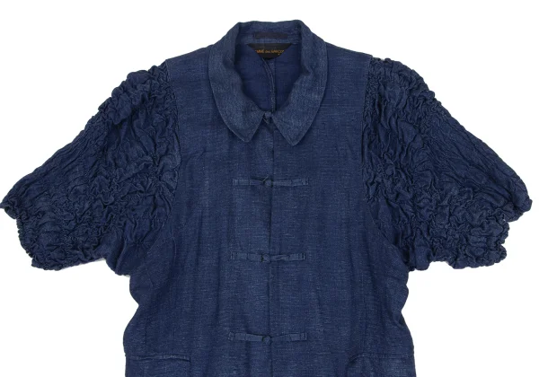 COMME des GARCONS Shirring Sleeve China Button Linen Jacket K-169642_003