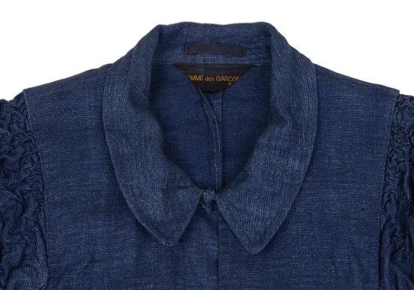 COMME des GARCONS Shirring Sleeve China Button Linen Jacket K-169642_004