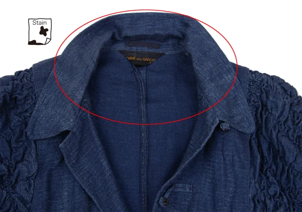 COMME des GARCONS Shirring Sleeve China Button Linen Jacket K-169642_005