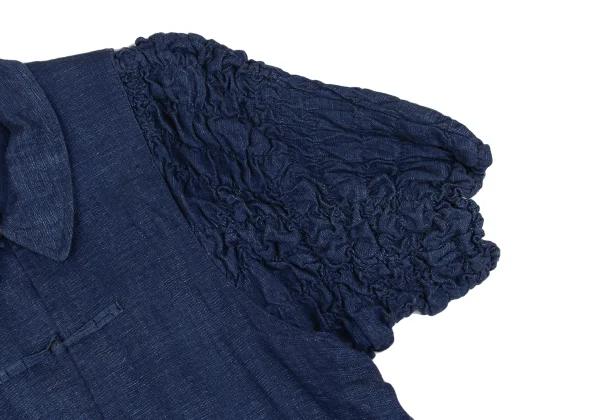 COMME des GARCONS Shirring Sleeve China Button Linen Jacket K-169642_008