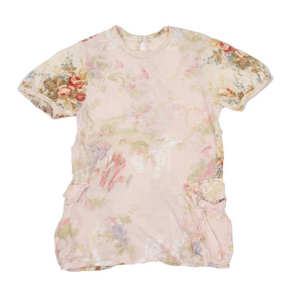 tricot COMME des GARCONS Floral Print Side Pocket T-shirt Pink,Multi-Color XS-S K-169649_001