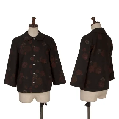 tricot COMME des GARCONS Floral Inside Print Round Collar Blouse