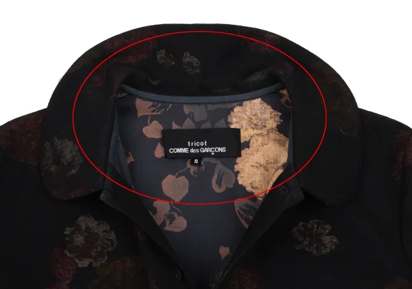 tricot COMME des GARCONS Floral Inside Print Round Collar Blouse K-169658_005
