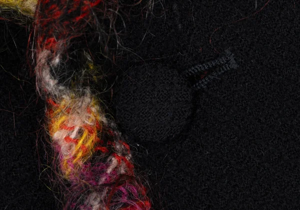 tricot COMME des GARCONS Shaggy Check Trim Wool Vest K-169661_007