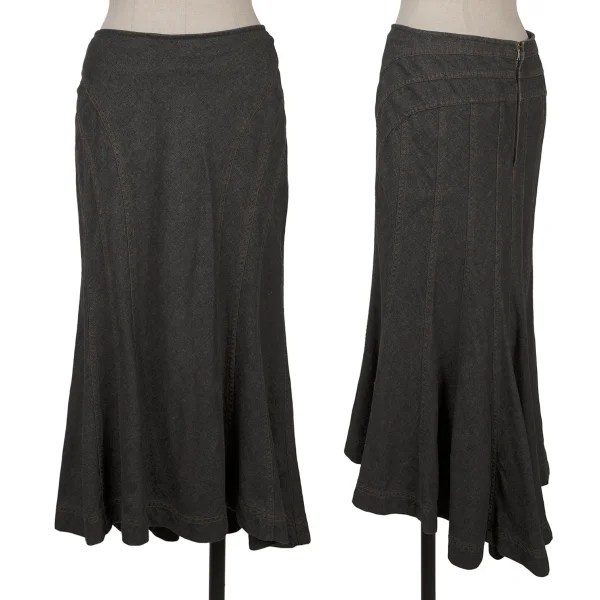 tricot COMME des GARCONS Cotton Switching Denim Mermaid Skirt Charcoal S K-169667_001