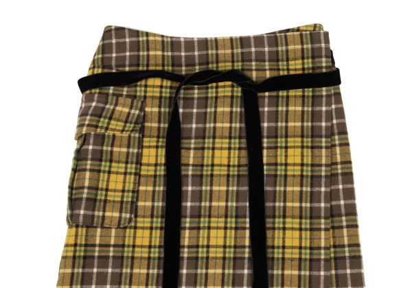 tricot COMME des GARCONS Checkered Panel Side Pockets Wrap Skirt K-169669_003