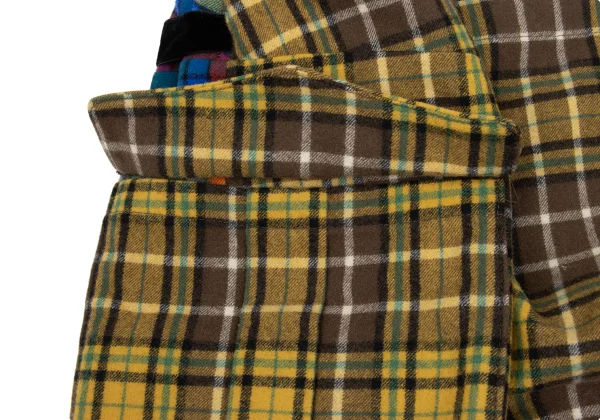 tricot COMME des GARCONS Checkered Panel Side Pockets Wrap Skirt K-169669_004