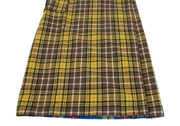tricot COMME des GARCONS Checkered Panel Side Pockets Wrap Skirt K-169669_005