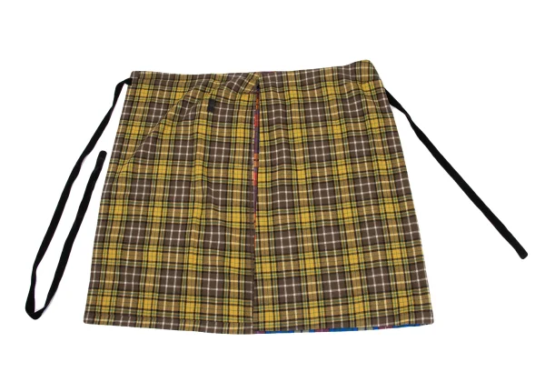 tricot COMME des GARCONS Checkered Panel Side Pockets Wrap Skirt K-169669_007