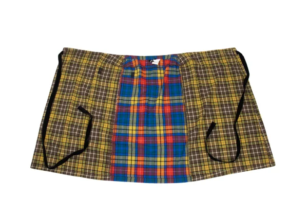 tricot COMME des GARCONS Checkered Panel Side Pockets Wrap Skirt K-169669_009