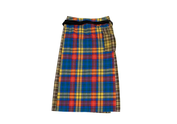 tricot COMME des GARCONS Checkered Panel Side Pockets Wrap Skirt K-169669_010