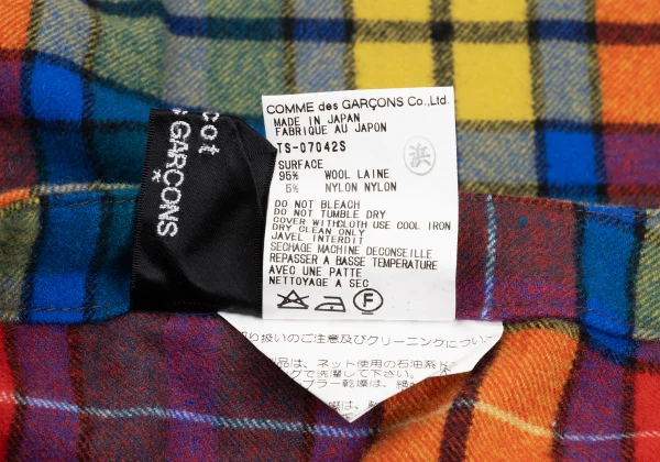 tricot COMME des GARCONS Checkered Panel Side Pockets Wrap Skirt K-169669_014