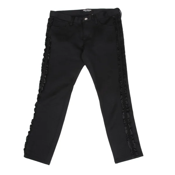 JUNYA WATANABE COMME des GARCONS Side Ruffle Taped Cropped Pants Black S K-169671_001