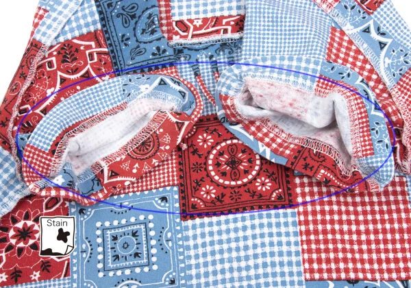 JUNYA WATANABE MAN PINK COMME des GARCONS Patchwork Print Fringe T-shirt K-169672_007