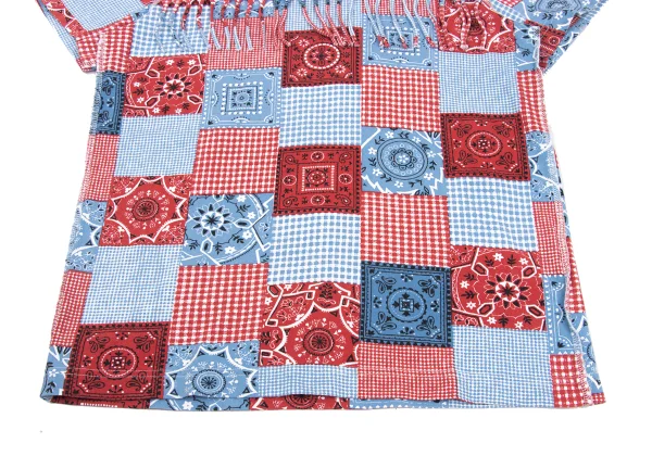 JUNYA WATANABE MAN PINK COMME des GARCONS Patchwork Print Fringe T-shirt K-169672_008