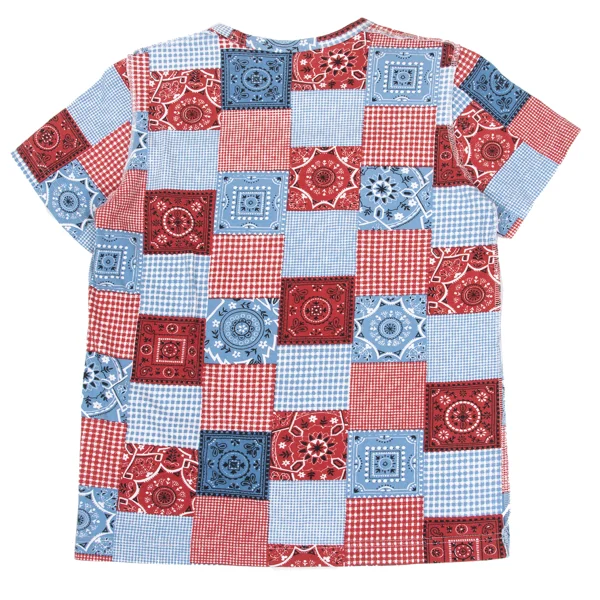 JUNYA WATANABE MAN PINK COMME des GARCONS Patchwork Print Fringe T-shirt K-169672_010