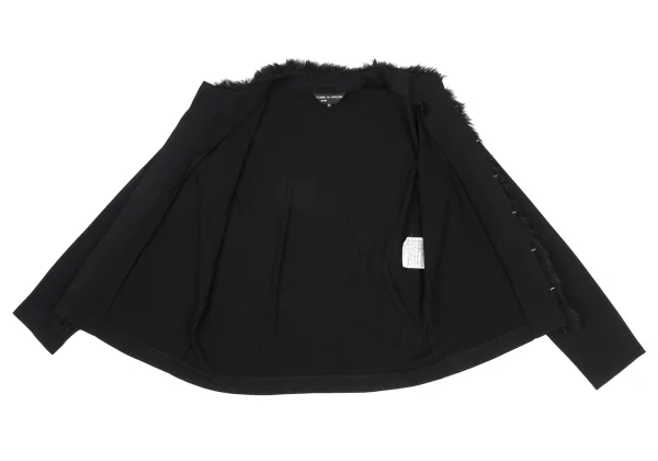 COMME des GARCONS NOIR Placket Fake Fur Knit Tops K-169677_010
