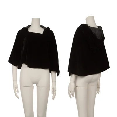COMME des GARCONS NOIR Velvet Hooded Poncho