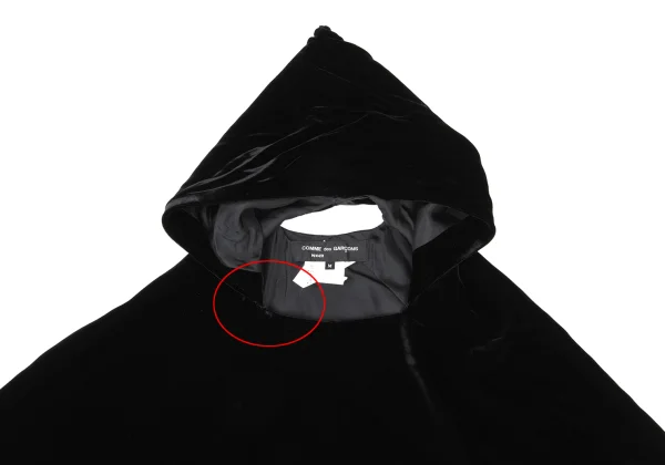 COMME des GARCONS NOIR Velvet Hooded Poncho K-169678_003