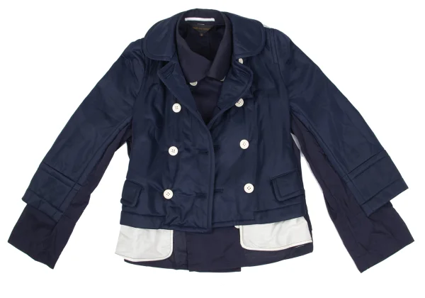 COMME des GARCONS Different Material Layered Round Collar Double Jacket K-169688_002