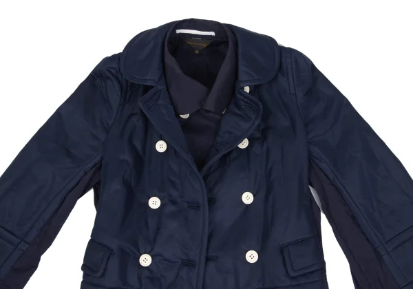 COMME des GARCONS Different Material Layered Round Collar Double Jacket K-169688_003