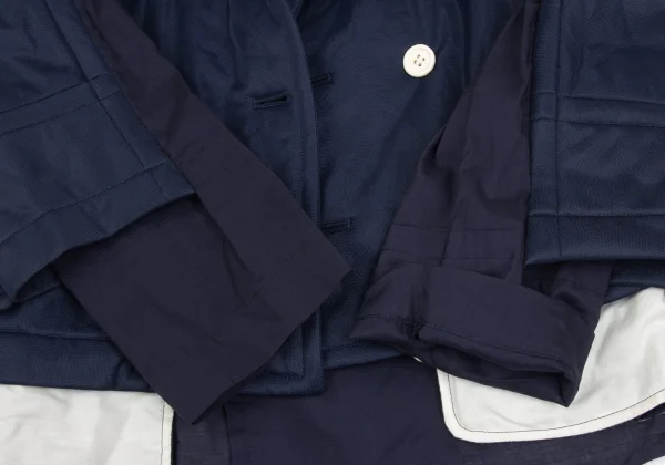 COMME des GARCONS Different Material Layered Round Collar Double Jacket K-169688_006