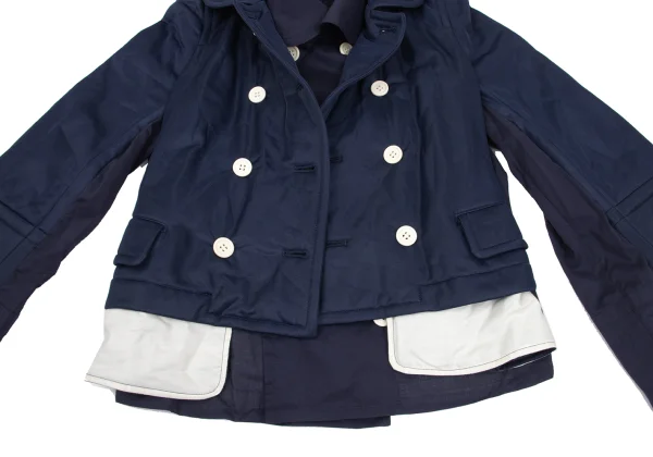 COMME des GARCONS Different Material Layered Round Collar Double Jacket K-169688_007