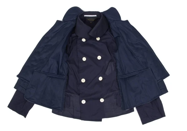 COMME des GARCONS Different Material Layered Round Collar Double Jacket K-169688_011