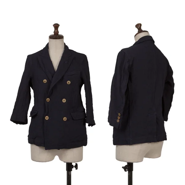 COMME des GARCONS Stitched Embroidery Poly Semi-double Jacket Navy S K-169691_001