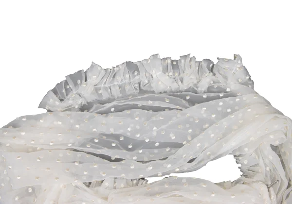 COMME des GARCONS Dot Embroidery Chiffon Halter Neck Gathered Top K-169694_005