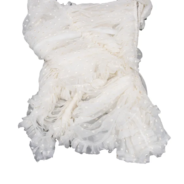 COMME des GARCONS Dot Embroidery Chiffon Halter Neck Gathered Top K-169694_006