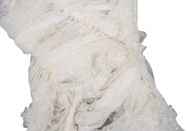 COMME des GARCONS Dot Embroidery Chiffon Halter Neck Gathered Top K-169694_007