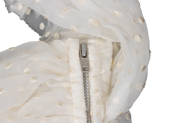 COMME des GARCONS Dot Embroidery Chiffon Halter Neck Gathered Top K-169694_008