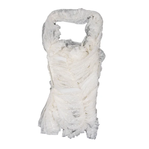 COMME des GARCONS Dot Embroidery Chiffon Halter Neck Gathered Top K-169694_010