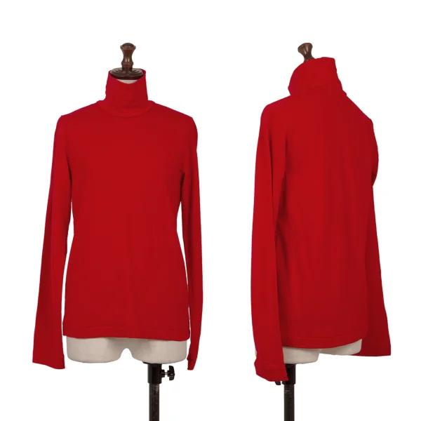 COMME des GARCONS Wool High Neck Top Red S-M K-169698_001