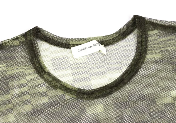 COMME des GARCONS Checker Camo Mesh Top K-169700_004