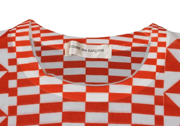 COMME des GARCONS Checker Printed See-Through T-shirt K-169701_004
