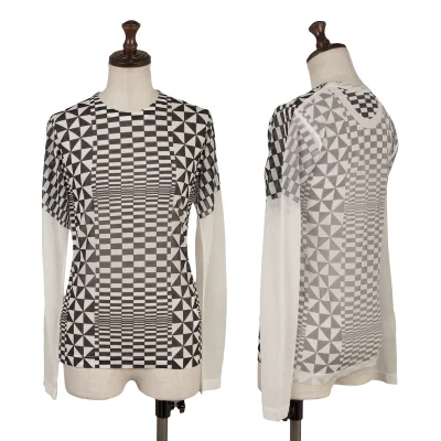 COMME des GARCONS Checker Printed See-through T Shirt