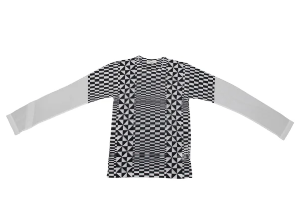 COMME des GARCONS Checker Printed See-through T Shirt K-169702_002