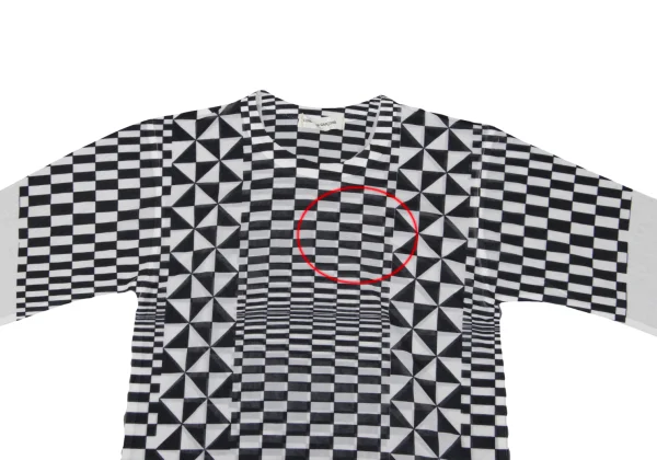 COMME des GARCONS Checker Printed See-through T Shirt K-169702_003