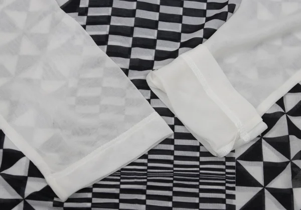 COMME des GARCONS Checker Printed See-through T Shirt K-169702_007