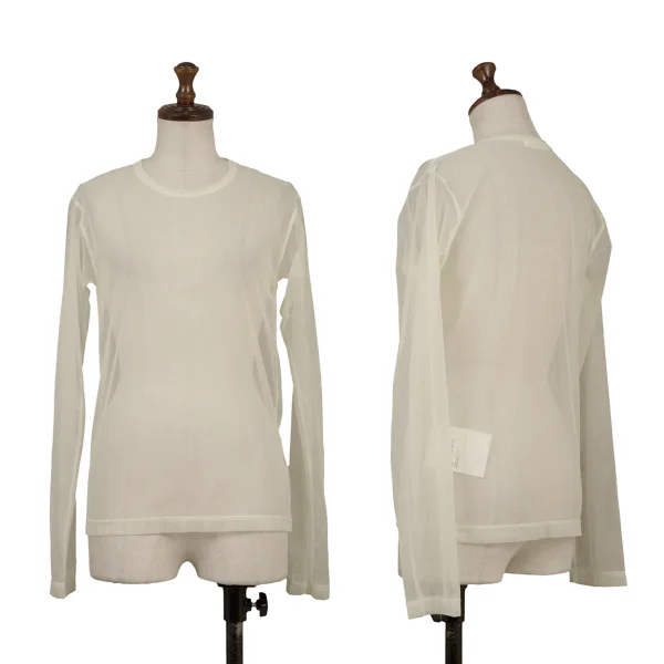 COMME des GARCONS Mesh T Shirt White S-M K-169703_001