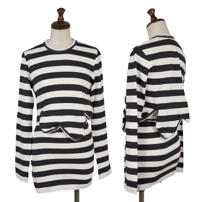 COMME des GARCONS Wave Cutting Design Stripe T Shirt